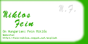 miklos fein business card